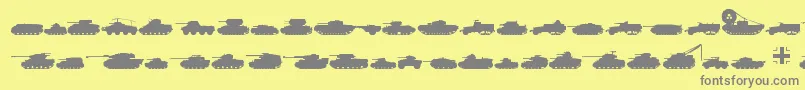 Tanks Font – Gray Fonts on Yellow Background