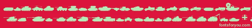 Tanks Font – Green Fonts on Red Background