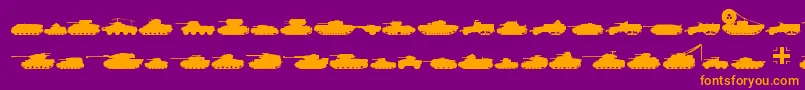 Tanks Font – Orange Fonts on Purple Background