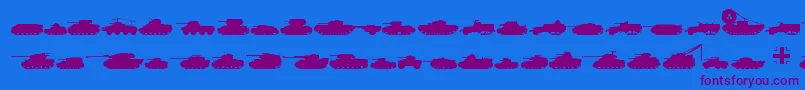 Tanks Font – Purple Fonts on Blue Background