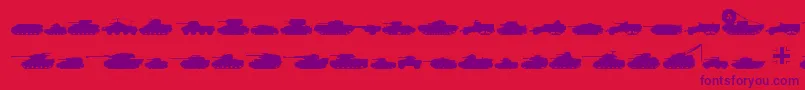 Tanks Font – Purple Fonts on Red Background