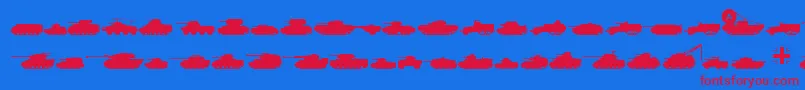フォントTanks – 赤い文字の青い背景