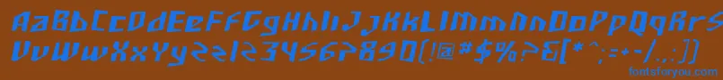 SfJunkCultureOblique Font – Blue Fonts on Brown Background