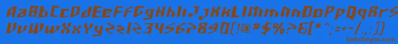 SfJunkCultureObliqueフォントについての詳細 フォントSfJunkCultureOblique – 茶色の文字が青い背景にあります。