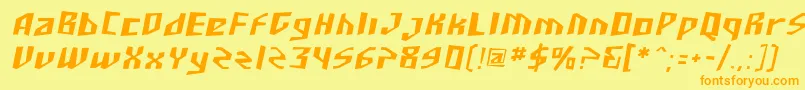 SfJunkCultureOblique Font – Orange Fonts on Yellow Background