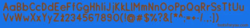フォントResipleRounded – 茶色の文字が青い背景にあります。