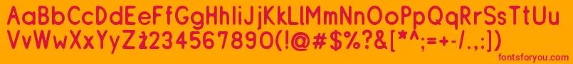 ResipleRounded Font – Red Fonts on Orange Background