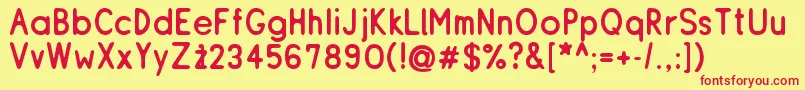 ResipleRounded Font – Red Fonts on Yellow Background