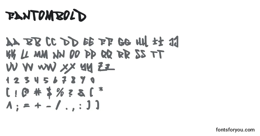 A fonte FantomBold – alfabeto, números, caracteres especiais