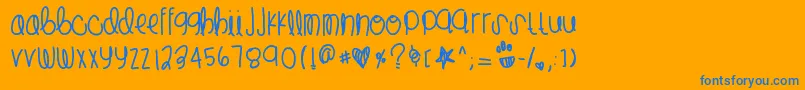 Lilspider Font – Blue Fonts on Orange Background