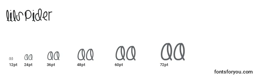 Lilspider Font Sizes