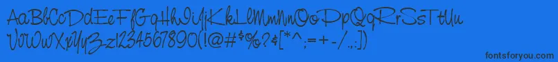 StCursiveHand-Schriftart – Schwarze Schriften auf blauem Hintergrund
