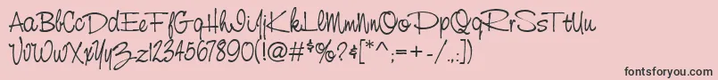StCursiveHand Font – Black Fonts on Pink Background