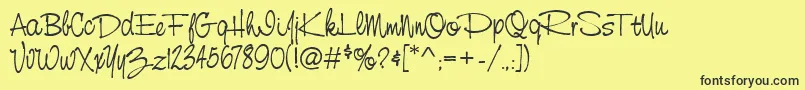StCursiveHand Font – Black Fonts on Yellow Background