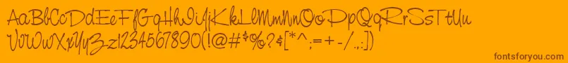 StCursiveHand Font – Brown Fonts on Orange Background
