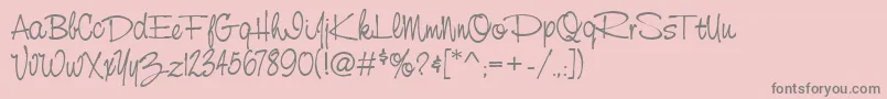 StCursiveHand Font – Gray Fonts on Pink Background