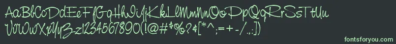 StCursiveHand Font – Green Fonts on Black Background