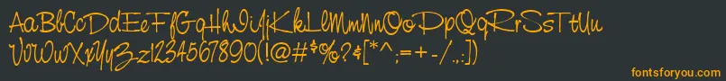 フォントStCursiveHand – 黒い背景にオレンジの文字