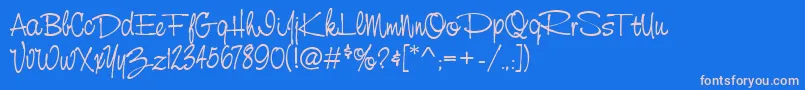 StCursiveHand Font – Pink Fonts on Blue Background