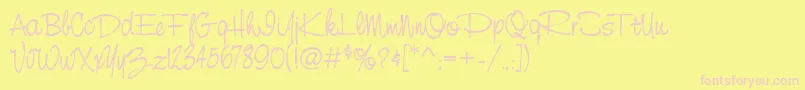 StCursiveHand Font – Pink Fonts on Yellow Background