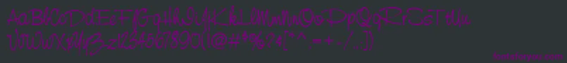 StCursiveHand Font – Purple Fonts on Black Background