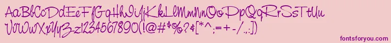 StCursiveHand Font – Purple Fonts on Pink Background