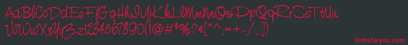 StCursiveHand Font – Red Fonts on Black Background