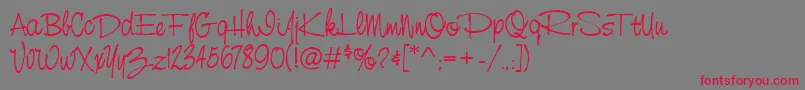StCursiveHand-Schriftart – Rote Schriften auf grauem Hintergrund