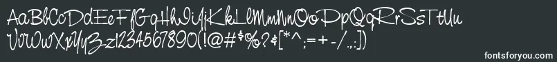 StCursiveHand Font – White Fonts on Black Background