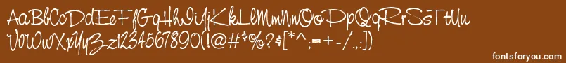 StCursiveHand Font – White Fonts on Brown Background