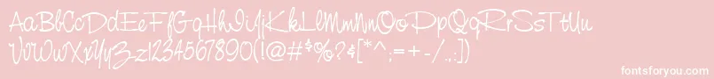 StCursiveHand-Schriftart – Weiße Schriften auf rosa Hintergrund