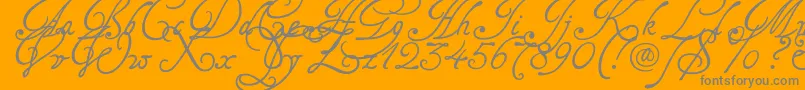 Tagetts2U-Schriftart – Graue Schriften auf orangefarbenem Hintergrund