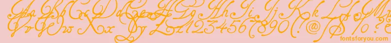 Tagetts2U-Schriftart – Orangefarbene Schriften auf rosa Hintergrund