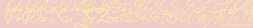 Шрифт Tagetts2U – жёлтые шрифты на розовом фоне