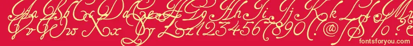 Fonte Tagetts2U – fontes amarelas em um fundo vermelho