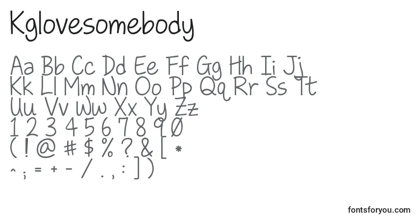 Шрифт Kglovesomebody – алфавит, цифры, специальные символы