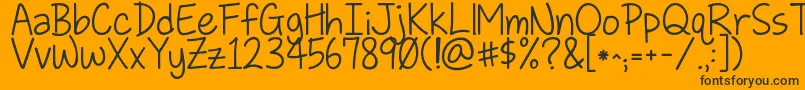 Kglovesomebody Font – Black Fonts on Orange Background