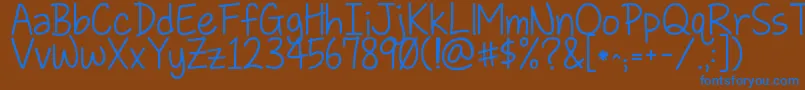 Kglovesomebody Font – Blue Fonts on Brown Background