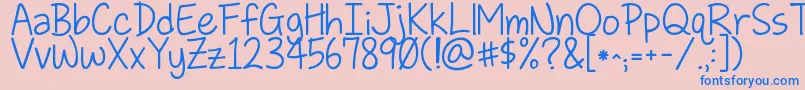 Kglovesomebody Font – Blue Fonts on Pink Background