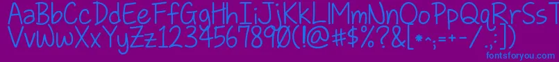 Kglovesomebody Font – Blue Fonts on Purple Background