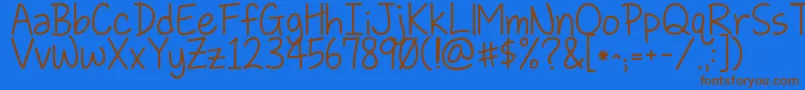 Kglovesomebody Font – Brown Fonts on Blue Background