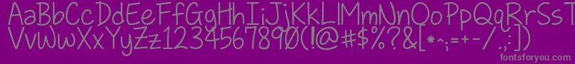 Kglovesomebody Font – Gray Fonts on Purple Background