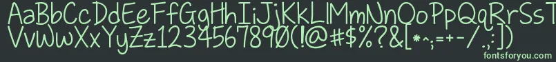 Kglovesomebody Font – Green Fonts on Black Background