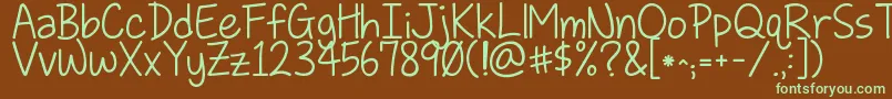 Kglovesomebody Font – Green Fonts on Brown Background