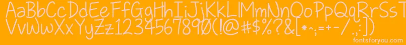 フォントKglovesomebody – オレンジの背景にピンクのフォント