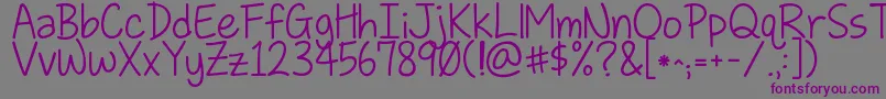 Kglovesomebody Font – Purple Fonts on Gray Background