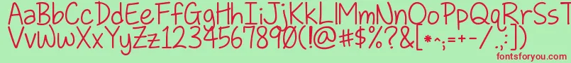 Kglovesomebody Font – Red Fonts on Green Background