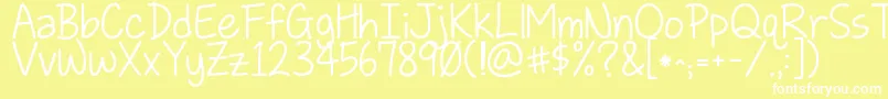 Kglovesomebody Font – White Fonts on Yellow Background