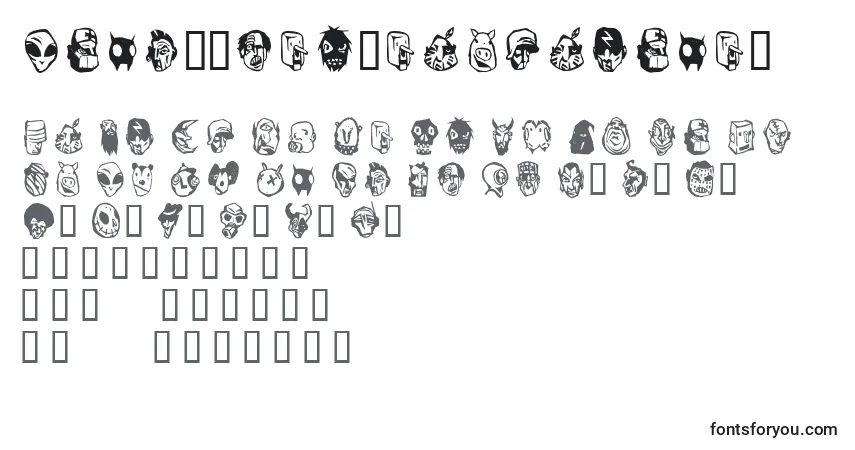 A fonte Linotypefreakcabinet – alfabeto, números, caracteres especiais