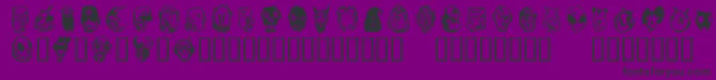 Linotypefreakcabinet-Schriftart – Schwarze Schriften auf violettem Hintergrund
